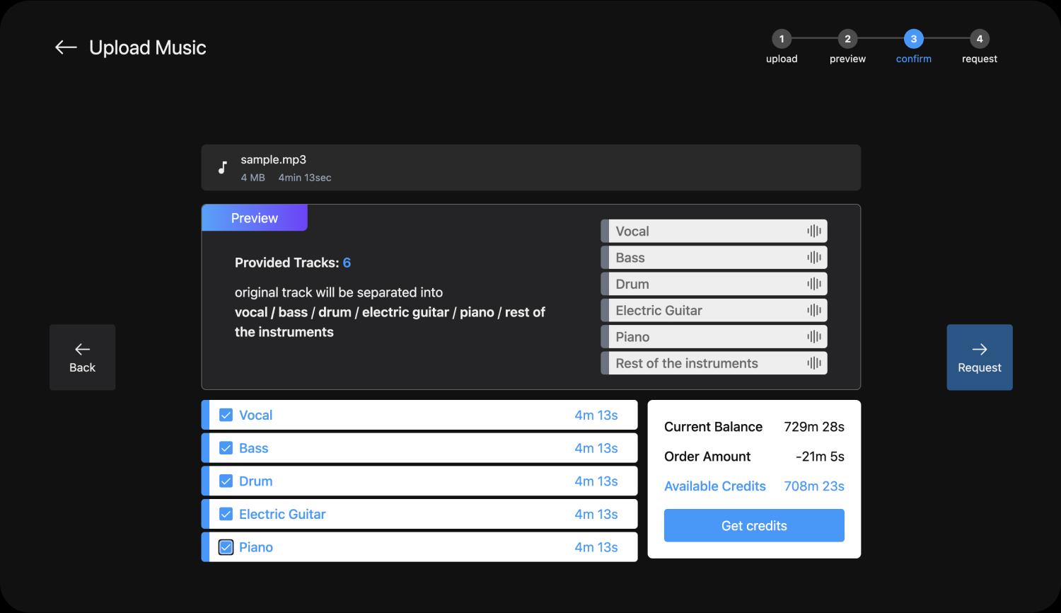 3. Select instruments